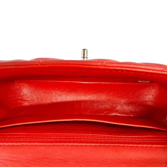 Chanel Classic Rectangular Flap Mini Quilted Leather Crossbody Bag Reddish Pink - Picture 14 of 16